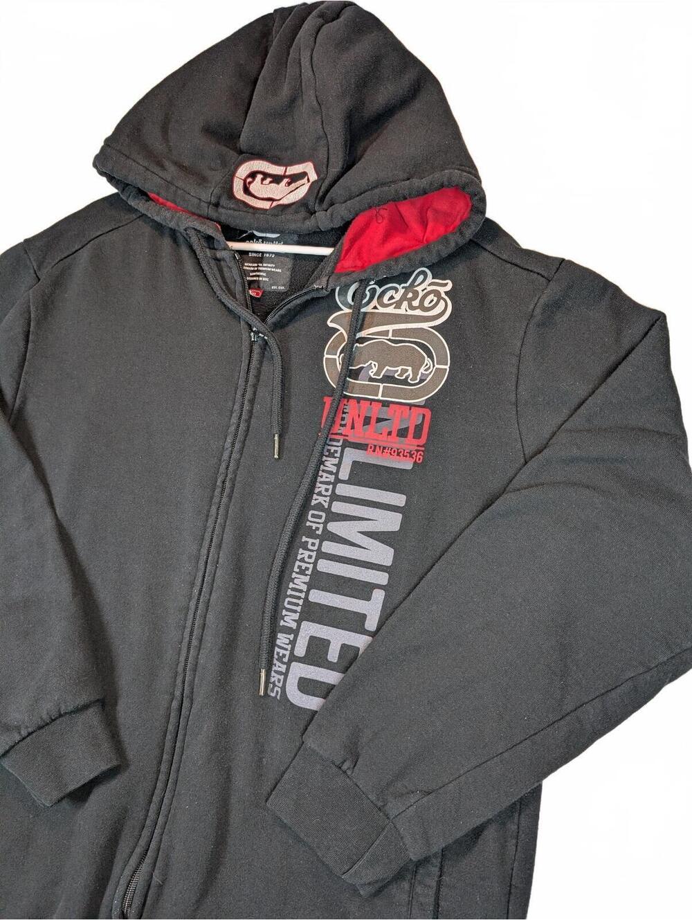 Ecko Unltd Full Zip Graphic Fleece Streetwear Heavyweight Y2K Hoodie Mens XL